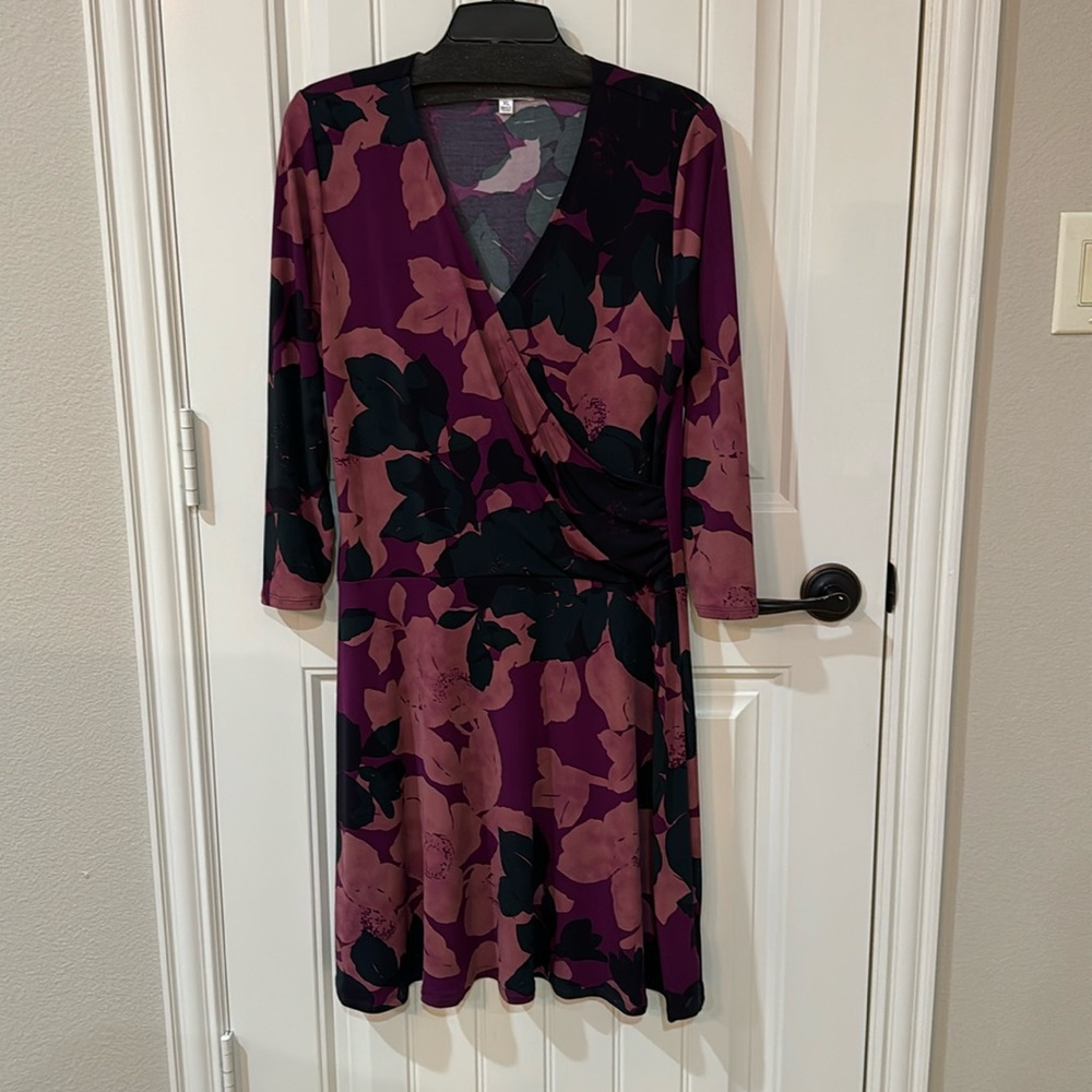 CAbi Floral Midi Dress - Purple and Black